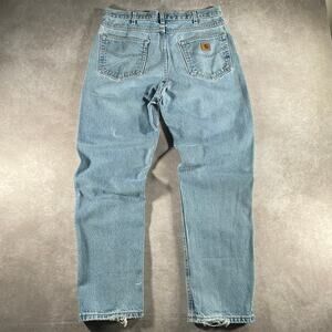 Carhartt Logo Patch Relaxed Fit Light Wash Denim Jeans